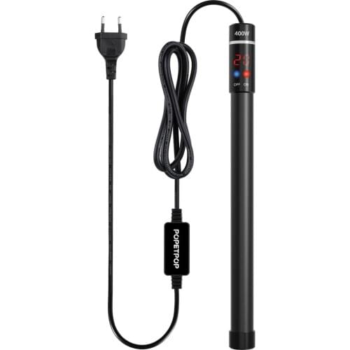 POPETPOP 400W Submersible Aquarium Heater Titanium Heating Rod with and LED Digital Display(Plug)