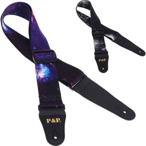 Adjustable Printing Guitar Strap with Starry Sky Pattern for Guitar Bass Musical Instrument 2 Colors Optional