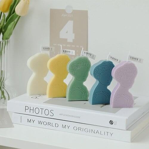 1pcs Ladies Shape Simple Drawing Statue Wax Scented Candle Home Decor Crafts Wedding Bedroom Birthday Fragrance Photo Props