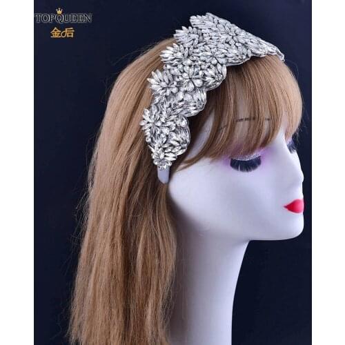 TOPQUEEN S15-D Wedding Bridal Headband Head Jewelry for Women Rhinestone Wedding Designer Baroque Headhoop Crown Hair Accessory