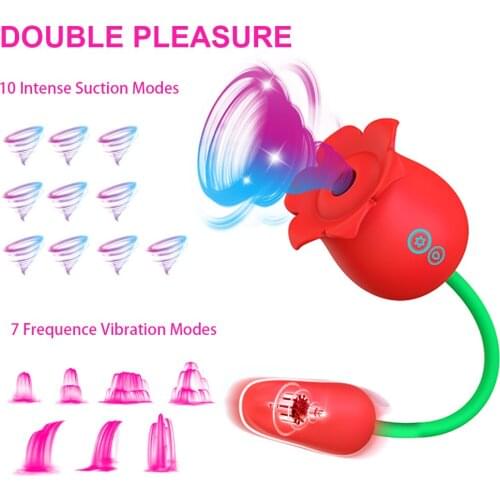 Rose Clitoral Sucking Vibrator Sex Toys for Women Powerful Clit Stimulator Anal Dildo Vibrators Female Masturbator Vibrating Egg