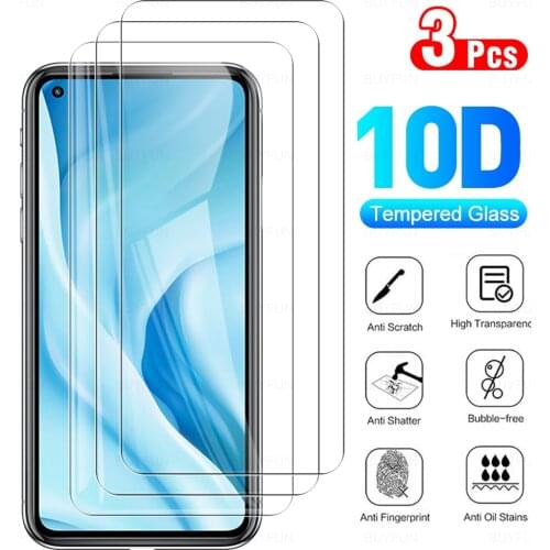 3Pcs 10D Tempered Glass For Xiaomi Mi 11 Lite 5G Screen Protector Screen Protector Safety Protective Film On Mi11 Lite Mi 11Lite