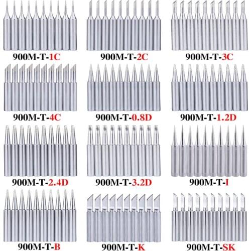 10Pcs/Lot Lead Free Soldering Iron Tip 900M-T Series Welding Sting Head BGA Soldering Station Rework Replacement Accessories