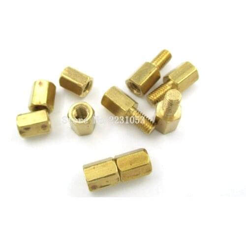 20PCS M3 Male x M3 Female 6mm Long Hexagonal Brass PCB Standoffs Spacers M3 Screw Set Kit M3*6mm Hex Screw 10 Sets