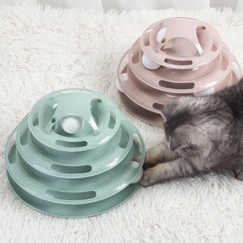 4 Levels Cat turntable Toy Interactive Ball toys cats Tower Tracks Tunnel Plate Pets Training Toys Cat Accessories Pet Supplies