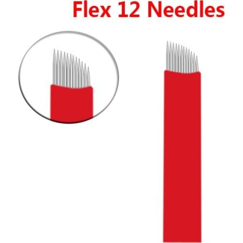 500pcs 12 Flex Laminas Tebori 12 pin Microblading Needles Permanent Makeup Eyebrow Tatoo Blade For Manual Tattoo Pen Machine