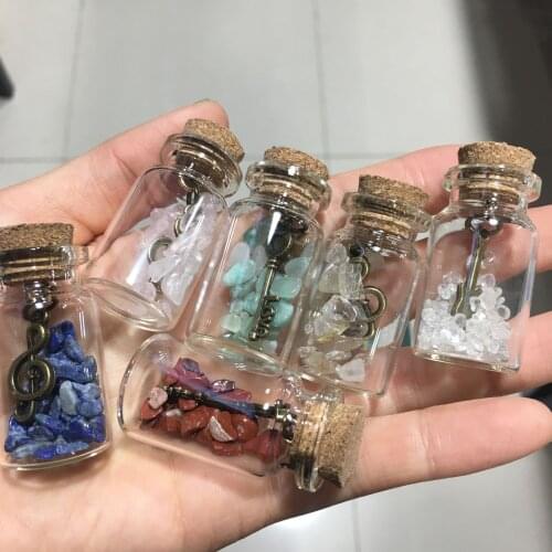 6Types Natural Quartz Crystal Stone Crystal Gravel Wishing Bottle Gemstone Natural Quartz Stones Chip Mineral