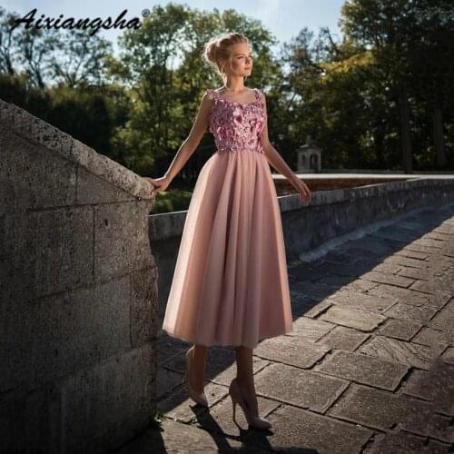 Aixiangsha Women's Evening Dresses Below The Knee