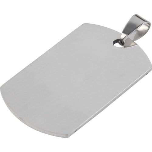 Promotions! Fashion Military Mens Stainless Steel Silver Plain Dog Tag Pendant No Chain Drop Shipping