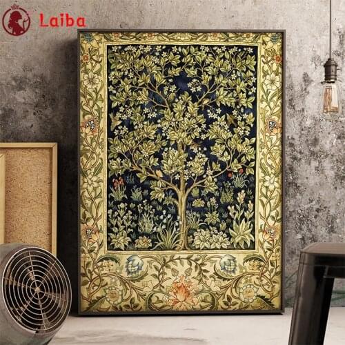DIY Diamond Painting Large size, golden tree, flower Diamond Mosaic Full Drill Square Embroidery Cross Stitch Handmade Hobby