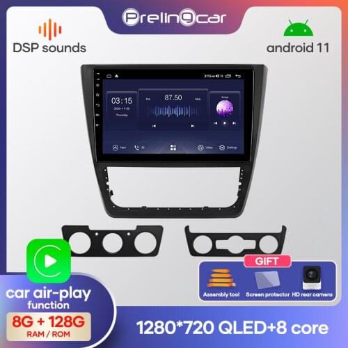 Prelingcar Android 10 NO DVD 2 Din Car Radio Multimedia Video Player Navigation GPS For Skoda Yeti 5L 2009-2018 Octa-Core