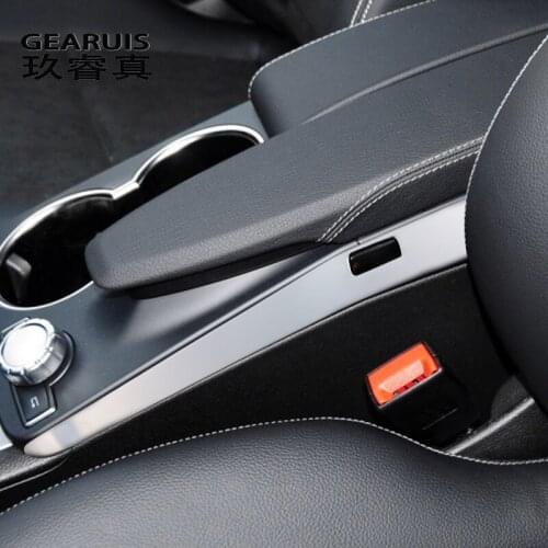 Car Styling For Mercedes Benz C E Class W204 W212 Interior Center Console Handrest Armrest box decorative cover Sticker Car trim