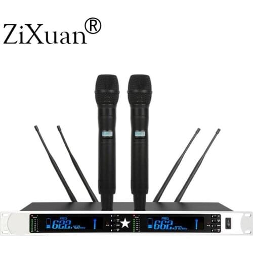 Wireless remote U-segment microphone true diversity one for two microphone conference stage performance home KTV project