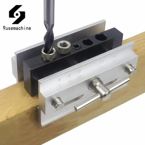 Quick Self Centering Doweling Jig Vertical Positioning Hole Puncher Metric/Inch Drill Bushing Drill Guide Woodworking Tools