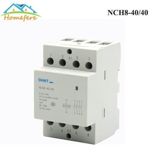 CHINT NCH8-20/20 NCH8-25/20 NCH8-40/40 Din Rail Household AC Modular Contactor for Home