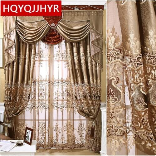 European luxury high-precision three-dimensional embroidered curtains for the Living Room Window curtain Bedroom luxury drapes