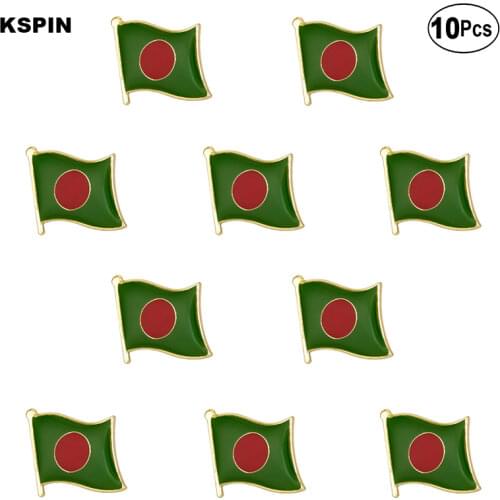 Bangladesh Flag Lapel Pin Flag badge Brooch Pins Badges 10Pcs a Lot
