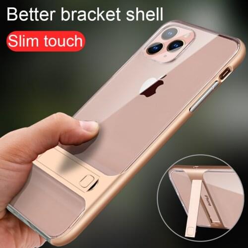 ITEUU Kickstand Case for iPhone 11 Pro Max Cases Soft Flexible Silicone Clear Soft Transparent Stand Back Cover for iPhone 11