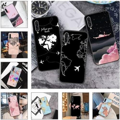 World Map Travel art pattern Phone Case For Samsung galaxy A S note 10 7 9 20 30 31 40 50 51 71 21 s ultra luxury shell