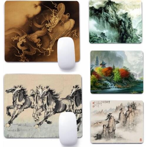 Chinese Style 22x18cm Mouse Pad Computer Small Mouse Non-slip Pad Desktop Keyboard Pad Office Mouse Mat