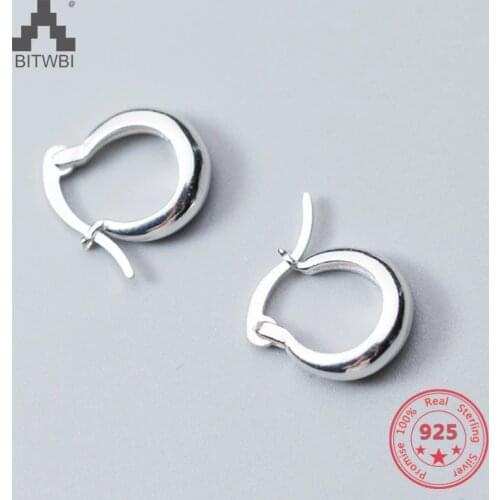 Factory Price 100% 925 Sterling Silver Fashion Minimalism Round Earring Fine Jewelry for Female