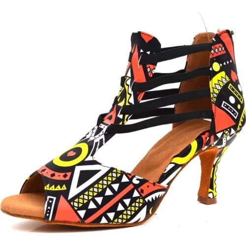 Evkoodance Fashion Ladies Shoes Red PU Leather Latin Salsa Ballroom 3' Heel Sexy Dance Shoes Women