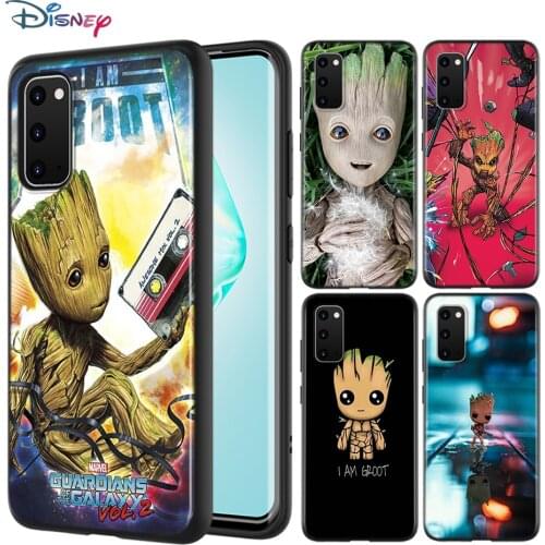 Black Cover Baby Groot Cutest For Samsung Galaxy A01 A11 A12 A21 A21S A31 A41 A42 A51 A71 A32 A52 A72 A02S Soft Phone Case