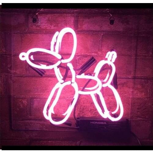 Neon Sign For cute balloon dog home wall display light advertise LOGO free DESIGN pink clear plastic board neon lights for rooms