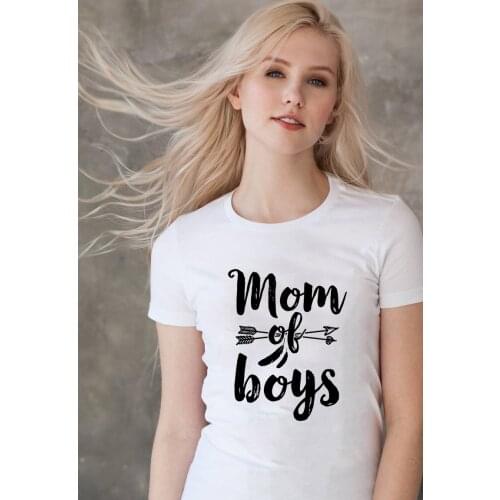 Casual Short Sleeve Letters T-shirt Tumbrl Tee Good Gift for Mother Mom of Boys Womens T Shirt with Saying Summer