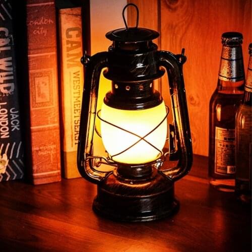 Dimmable Iron Vintage Kerosene Lamp Rechargeable KTV Bar Cafe Hotel Lantern Kerosene Table Light Portable Horse Lamp
