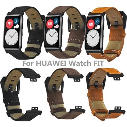 Handmade Retro Texture Watch Strap Wristband Replacement for HUAWEI Watch Fit