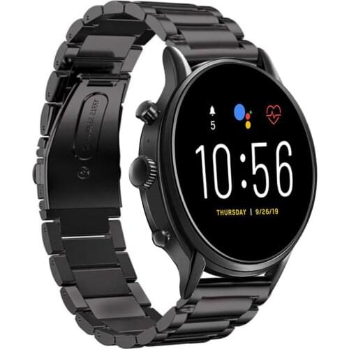 22mm Width Stainless Steel Band for Fossil Q Explorist HR Gen 4 / Q Explorist Gen 3 Watch Strap Watchband Wristband Belt Bands