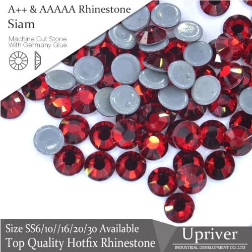 Upriver A++ Attractive Bright High Quality Strass Siam SS6-SS30 Hotfix Rhinestone For Shoes Design Nails Accessories