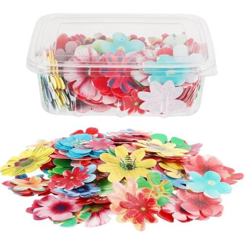 BESTONZON 360pcs 0.4mm Edible Wafer Flowers Cupcake Toppers Wedding Cake Birthday Party Food Decor Glutinous Rice Paper Flower