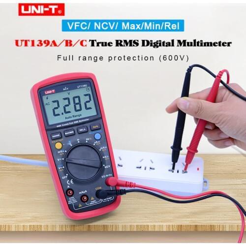 True RMS Digital Multimeter AC DC Voltage Current meter Ohm Capacitance Tester UNI-T UT139A UT139B UT139C Auto/Manual range NCV