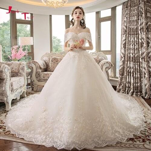 Wedding Dresses Turkey Boat Neck Vintage Robe de Mariee Off Shoulder Vestido de Novia Pearls Appliques Luxury Brautkleid