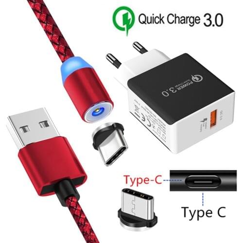 QC 3.0 USB Cable Fast Charger adapter for Samsung galaxy A50 S21 Honor 20s Type C Charge Wire POCO M3 X3 Redmi Note 9s 9 8 7 Pro
