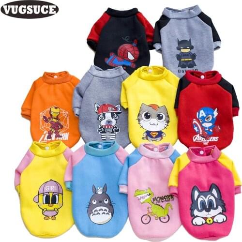 VUGSUCE Cute Cartoon Dog Coat Jacket Soft Pet Clothes Costume for Puppy Small Medium Dogs Spring Autumn Dog Shirt for Chihuahua