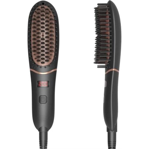 LED Display Hair Straightener Anion Hair Straightener Comb Mini Portable Hair Straightening Brush Rotatable Power Cord