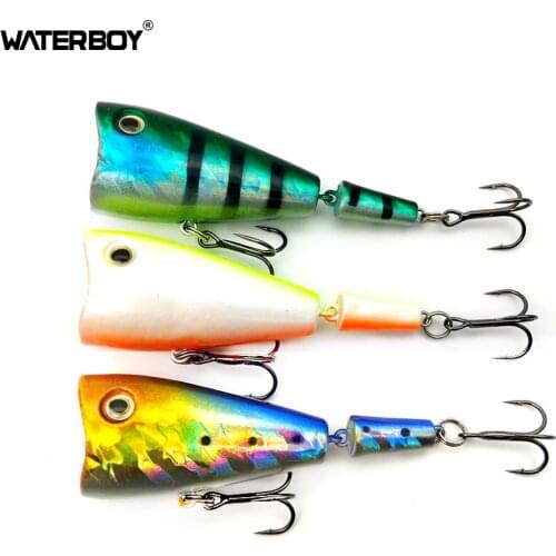 WATERBOY 7cm 7.5g Big Mouth Popper Fishing Bait Topwater Attractive Popping Swimming Artificial Multi-Jointed Lifelike Lure