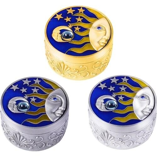 Vintage Earrings Jewelry Storage Box Mini Treasure Crystal Gem Trinket Box Holder Seal Jar Candy Organizer