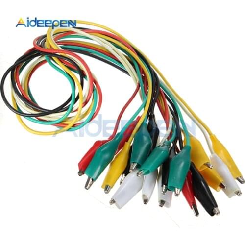 10Pcs 50cm Alligator Clips Electrical DIY Test Leads Alligator Double-ended Crocodile Clips Roach Clip Test Jumper Wire