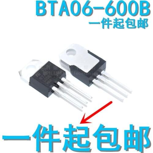 10PCS/LOT BTA06-600B 06-600b BTA Series Bidirectional Triode Thyristor Direct Plug Triode TO-220 Brand New