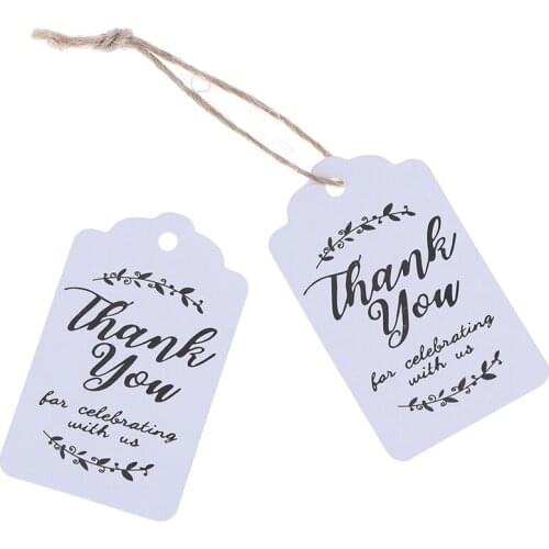 100pcs Kraft Gift Tags Thank You Paper Tags For Baby Shower Party Wedding Gifts