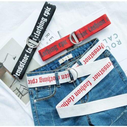 130cm Unisex Nylon Canvas Belts 2021 Printing Thai D Ring Double Buckle Belts