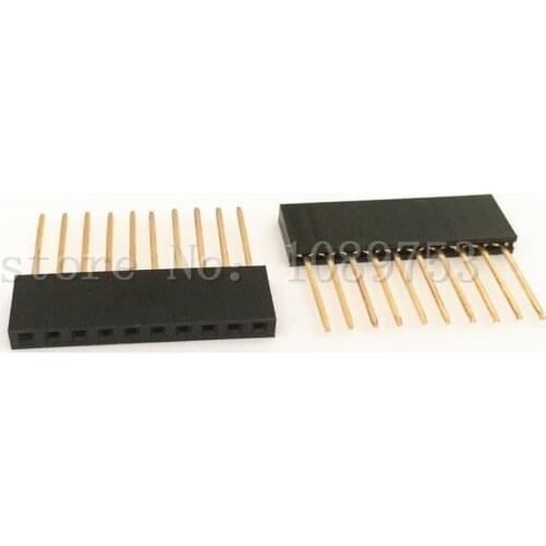50Pcs 10Pin Female Tall Stackable Header Connector Socket For Arduino Shield Black