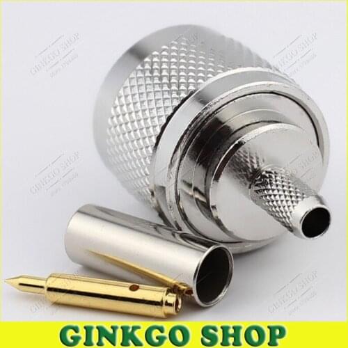 60pcs/lot N-C-J3 Male Crimp Jack N-type for RG142 RG58 LMR195 LMR200 3D-FB Cable Male Plug Straight RF Coaxial Connector