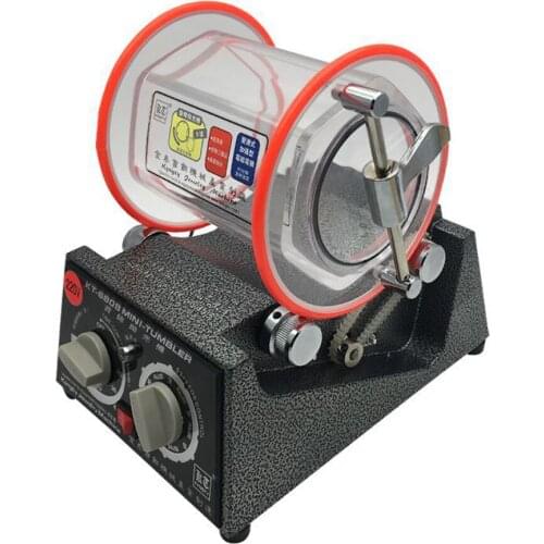 FKT6808-130 Automatic Tumbler Jewelry Polisher Machine Jewelry Polishing Device Timing Function 5 Speed 2 Direction Cleaner