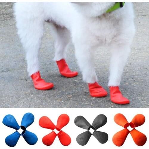 Pet Shoe Cover Rubber Waterproof Shoe Cover Claw Protector Cat And Dog Antiskid Foot Cover Comfortable Indoor Shoes