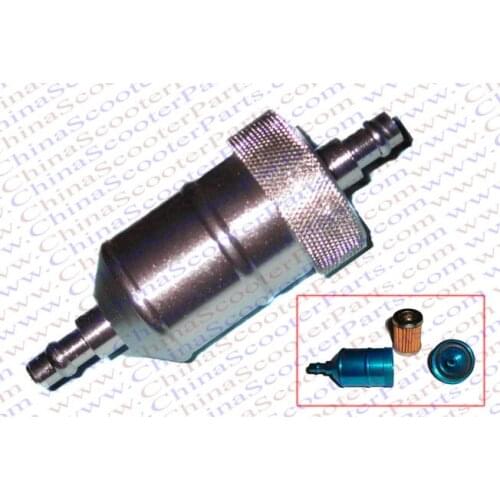 CNC Aluminum Fuel gas Filter Mini Pocket Dirt bike ATV Quad CRF XR Cruiser Chopper Parts Silver